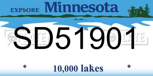 SD51901 Minnesota License Plate