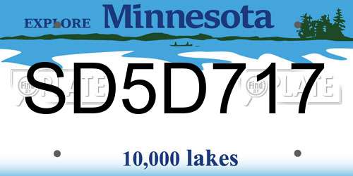 SD5D717 Minnesota License Plate