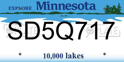 SD5Q717 Minnesota License Plate
