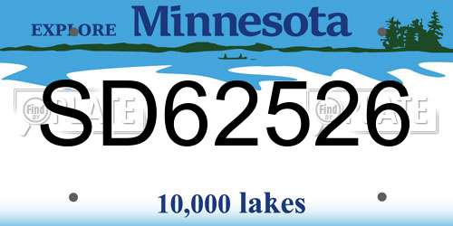 SD62526 Minnesota License Plate