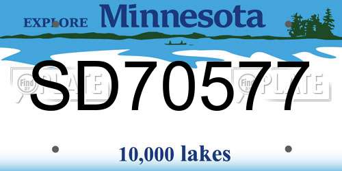 SD70577 Minnesota License Plate