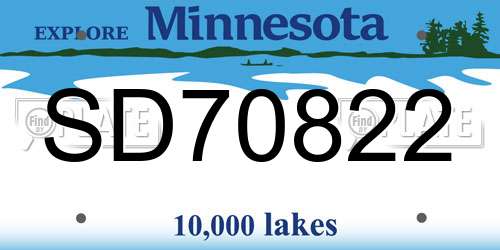 SD70822 Minnesota License Plate