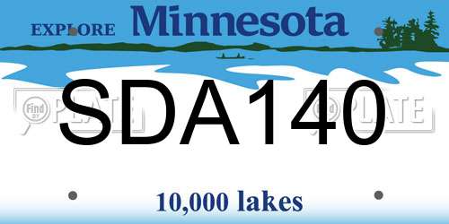SDA140 Minnesota License Plate
