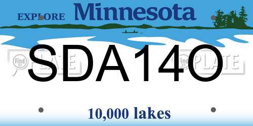 SDA14O Minnesota License Plate