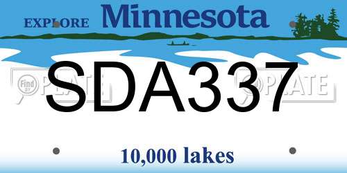 SDA337 Minnesota License Plate