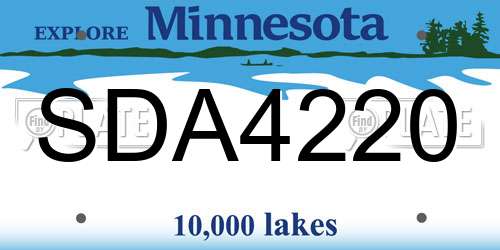 SDA4220 Minnesota License Plate