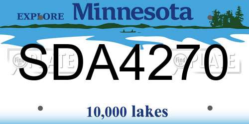 SDA4270 Minnesota License Plate