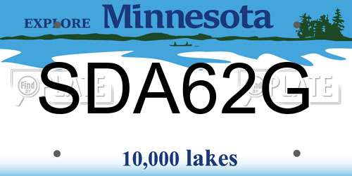 SDA62G Minnesota License Plate