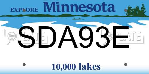 SDA93E Minnesota License Plate