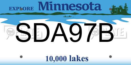 SDA97B Minnesota License Plate