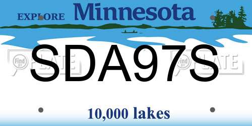 SDA97S Minnesota License Plate