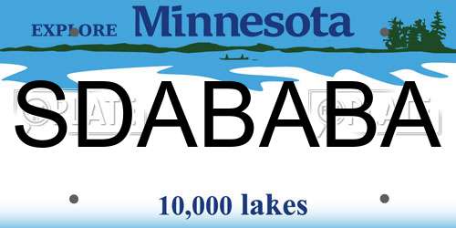 SDABABA Minnesota License Plate