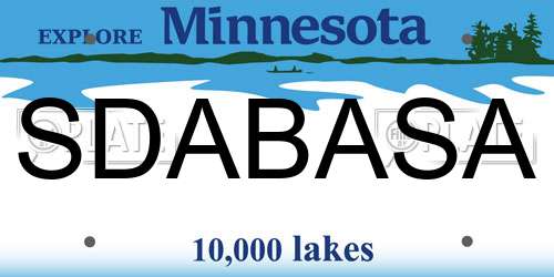 SDABASA Minnesota License Plate