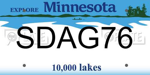 SDAG76 Minnesota License Plate