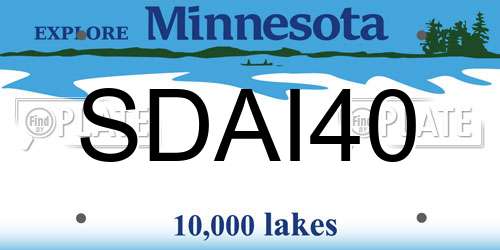 SDAI40 Minnesota License Plate