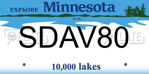 SDAV80 Minnesota License Plate