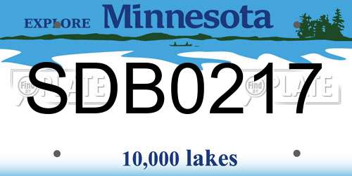 SDB0217 Minnesota License Plate