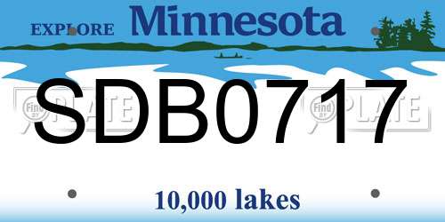 SDB0717 Minnesota License Plate