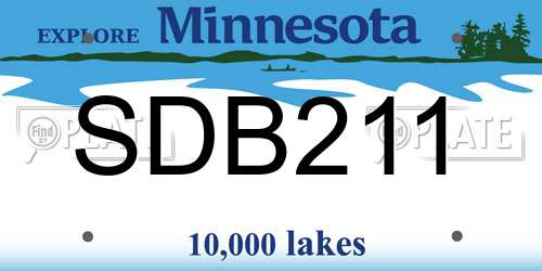 SDB211 Minnesota License Plate