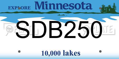 SDB250 Minnesota License Plate