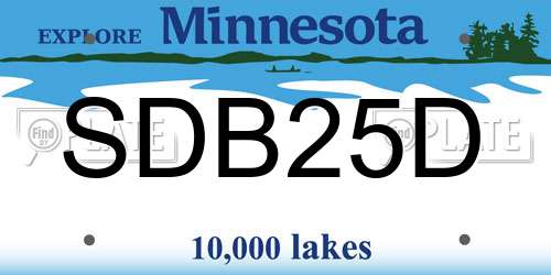 SDB25D Minnesota License Plate