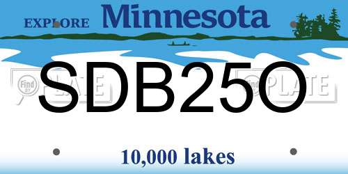 SDB25O Minnesota License Plate