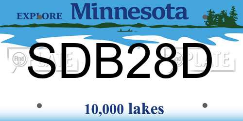 SDB28D Minnesota License Plate