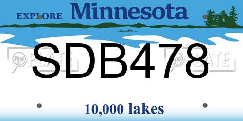 SDB478 Minnesota License Plate