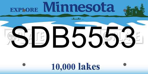 SDB5553 Minnesota License Plate