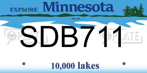 SDB711 Minnesota License Plate