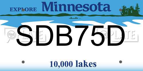 SDB75D Minnesota License Plate