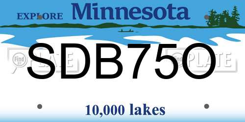 SDB75O Minnesota License Plate
