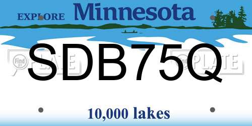 SDB75Q Minnesota License Plate