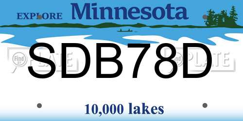 SDB78D Minnesota License Plate