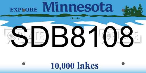 SDB8108 Minnesota License Plate