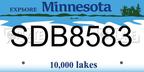 SDB8583 Minnesota License Plate