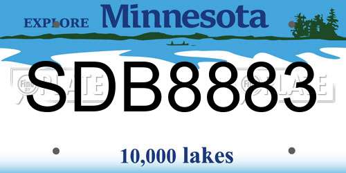 SDB8883 Minnesota License Plate