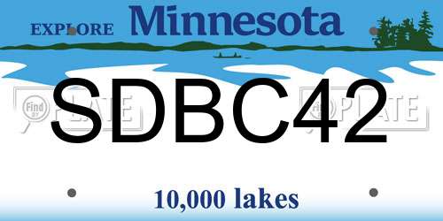 SDBC42 Minnesota License Plate