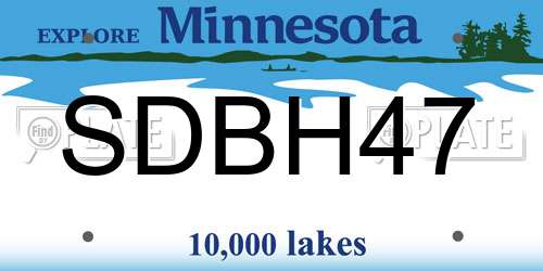 SDBH47 Minnesota License Plate