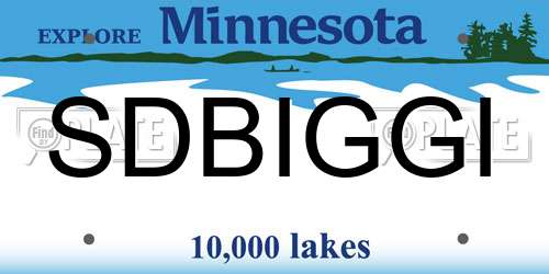 SDBIGGI Minnesota License Plate