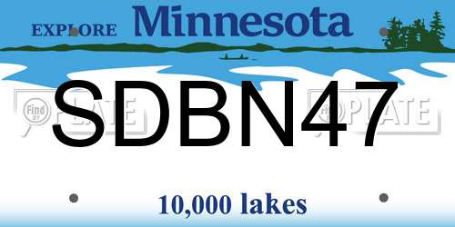 SDBN47 Minnesota License Plate