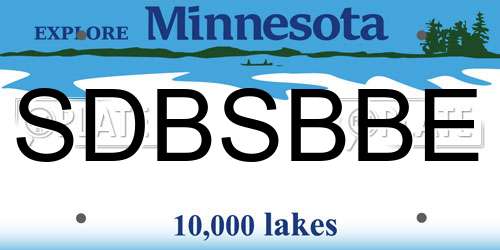SDBSBBE Minnesota License Plate