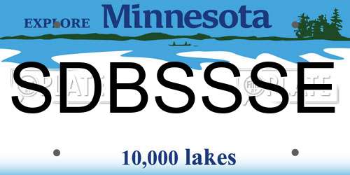 SDBSSSE Minnesota License Plate