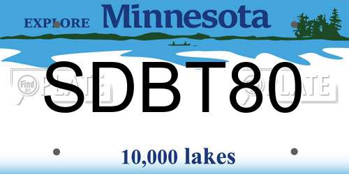 SDBT80 Minnesota License Plate