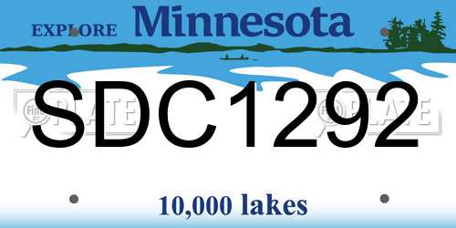 SDC1292 Minnesota License Plate