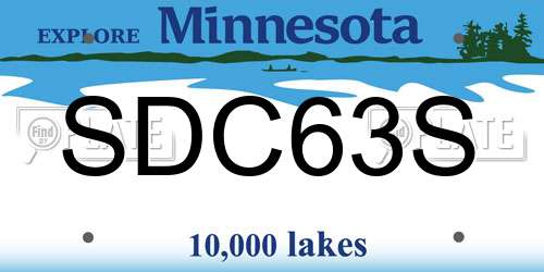 SDC63S Minnesota License Plate