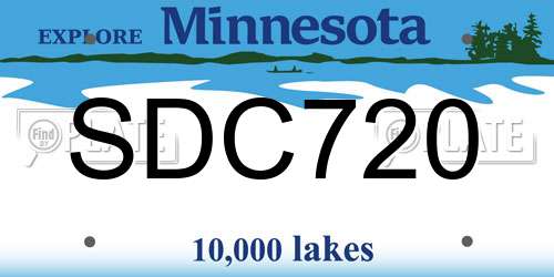 SDC720 Minnesota License Plate