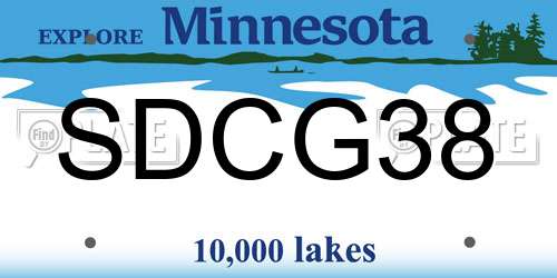 SDCG38 Minnesota License Plate