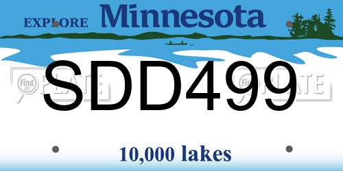 SDD499 Minnesota License Plate