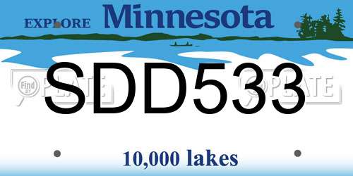 SDD533 Minnesota License Plate